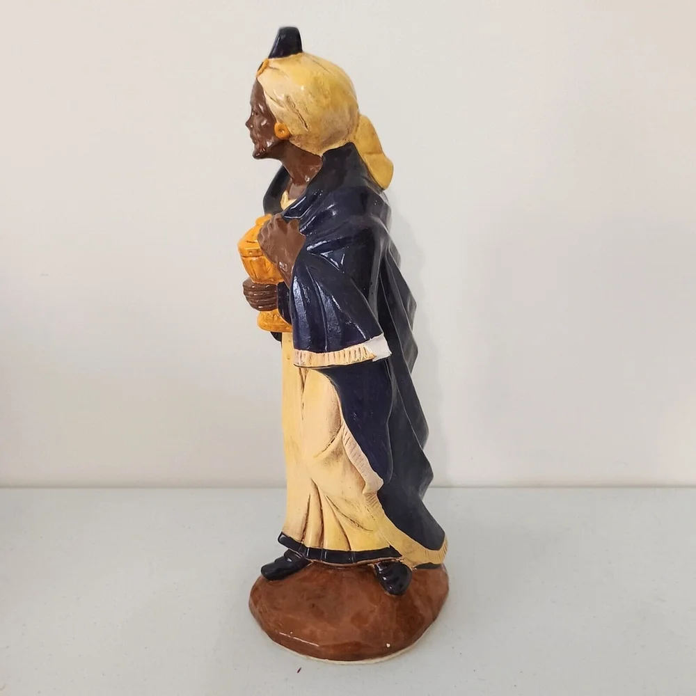 Vintage Hand Painted Chalkware Standing Wiseman Figure Nativity Replacement 13